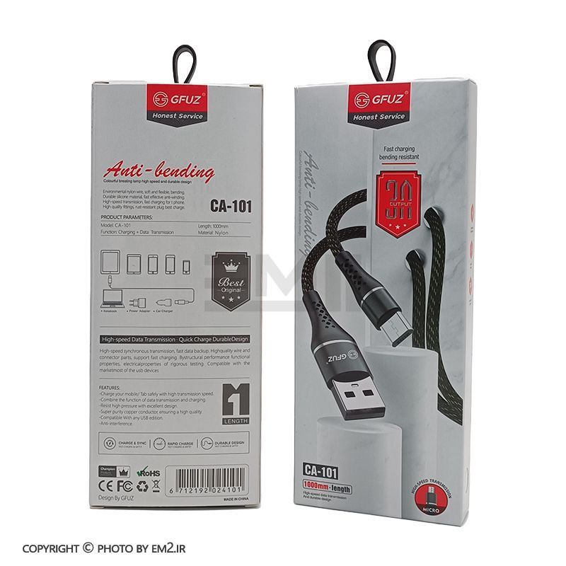 کابل MICRO فست GFUZ کنفی 3A مدل CA-101 اورجینال